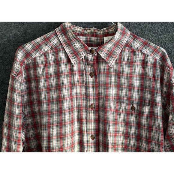 VTG Witts End Plaid LS Shirt Button Front Top Red Green White Men Large - Picture 4 of 13